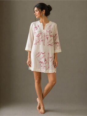Light Cotton Tunic Top or Dress by Tiza a Mano Mexico